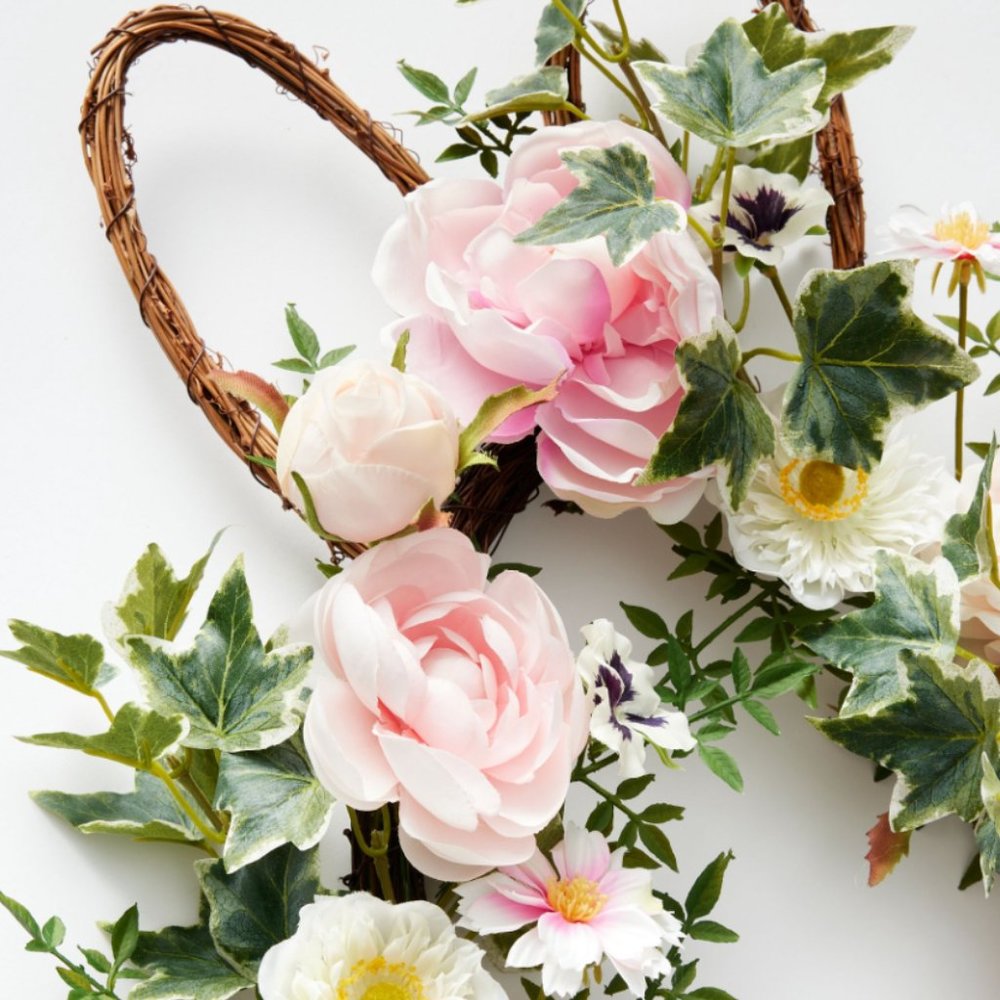 Pottery Barn Faux Floral Bunny Shaped Wreath - Picture 4 of 7